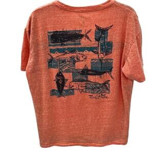 Salt Life Men’s XL Dolphin Sailfish Tuna Graphic T-shirt ~ Orange